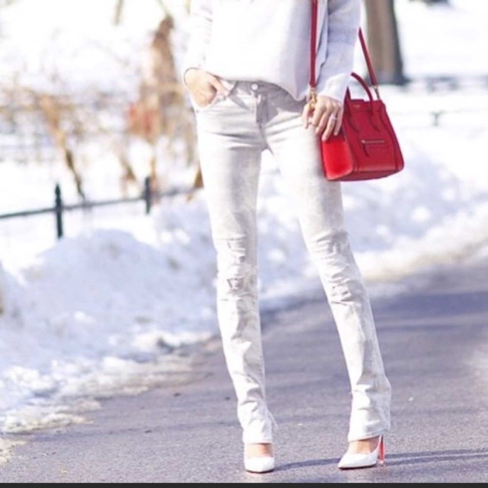 JBrand Pencil Leg Tie Dye Distroyed Jeans